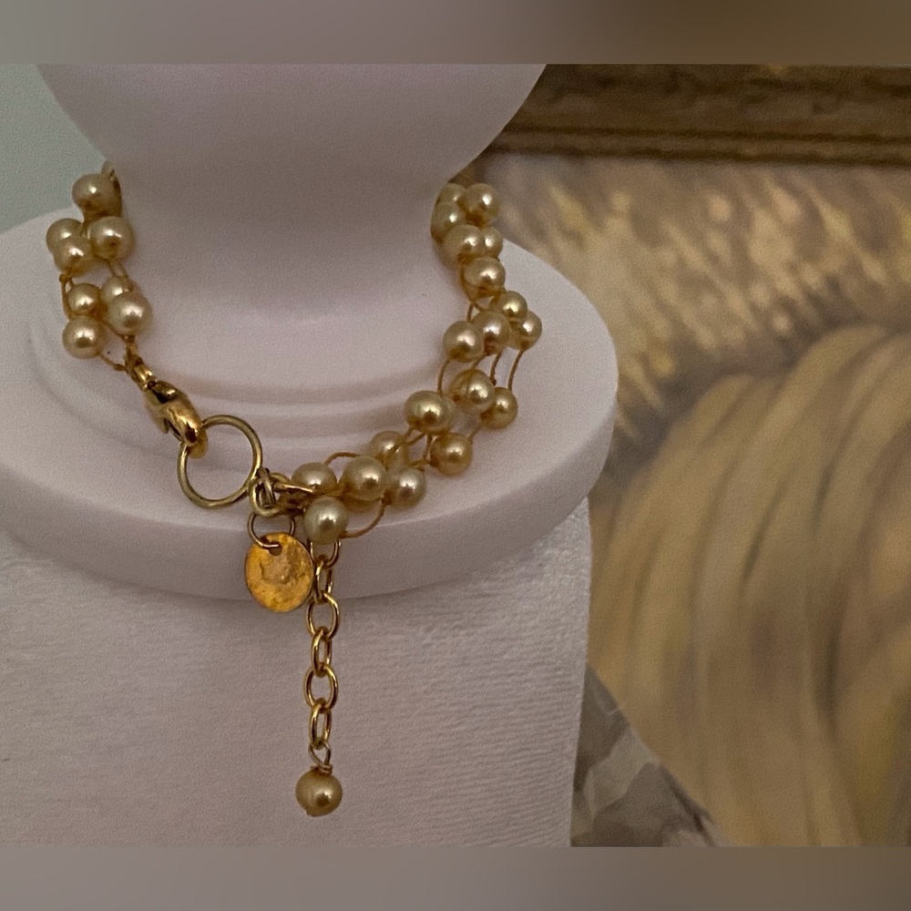 Tiny Gold Balls On A Delicate String Necklace And… - image 2